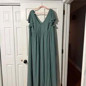 Birdy Grey Hannah Chiffon Sea Glass Maxi Dress